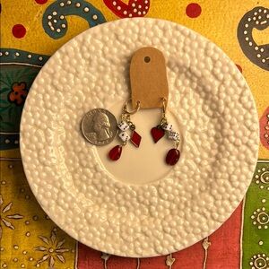 Red and Gold Dangle Earrings